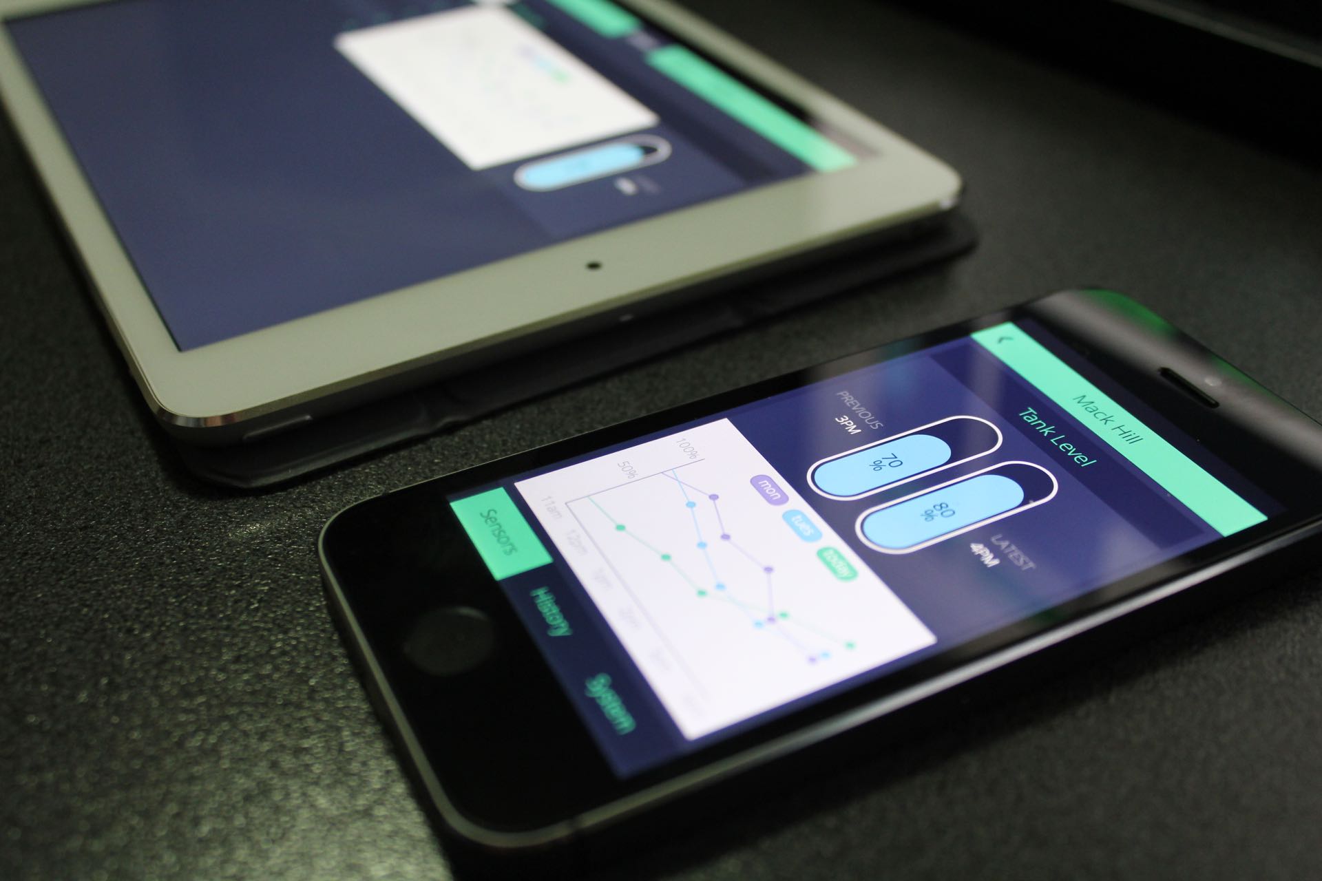 Close up of iPhone and iPad performing layout tests